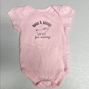 Pink Baby Onesie - Hogs & Kisses Design
